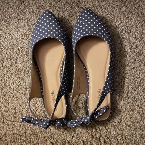 Blue polka dot shoes by Long Tall Sally